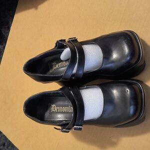 Women's demonia women's size 7 Mary Jane buckle strap wedges